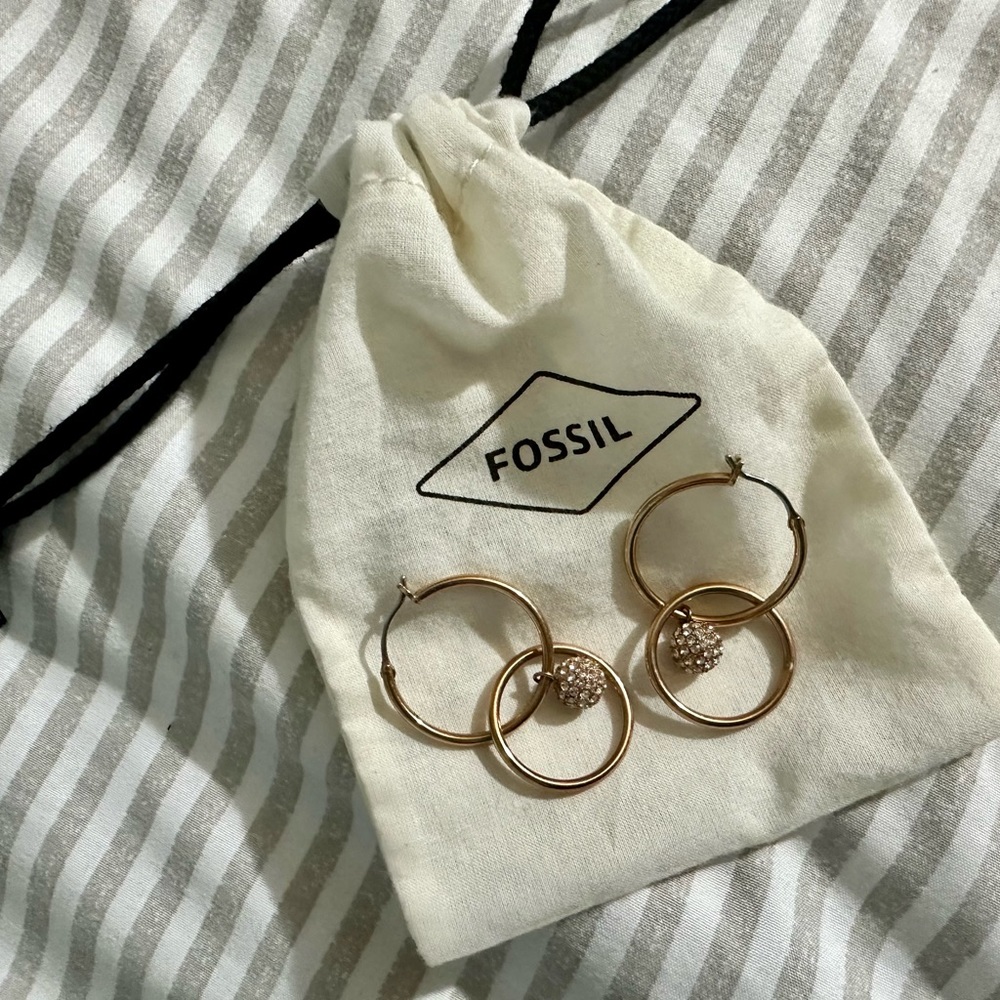 Fossil | Rose Gold Hoop Earrings